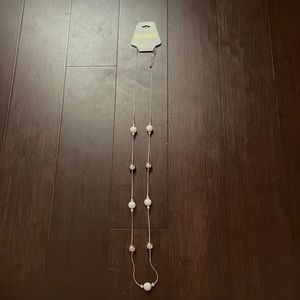 White And Rose Gold Bead Necklace